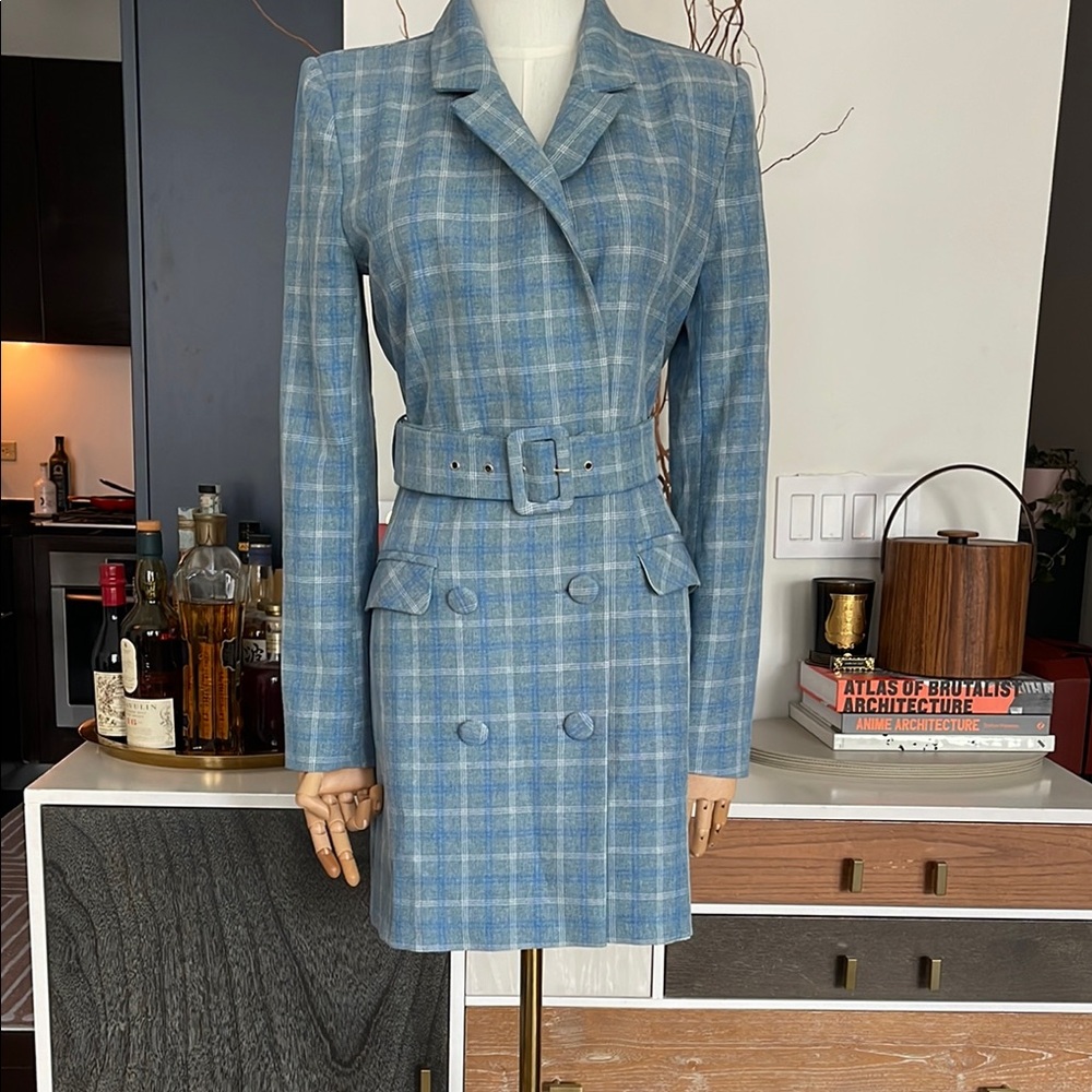 Elegant Blue Long Sleeve Dress